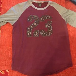 Maroon and gray Nike shirt